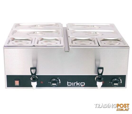 Bain maries - Birko 1110102 - Double pan countertop bain marie with taps - Catering Equipment