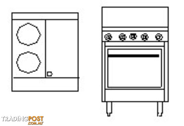 Oven ranges- Goldstein PE-2S-12G-20FF - 2 burner, 300mm griddle fan-forced...