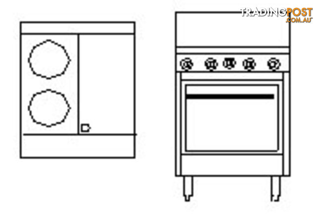 Oven ranges- Goldstein PEC-2S-12G-20 - 2 burner, 300mm griddle convection oven...