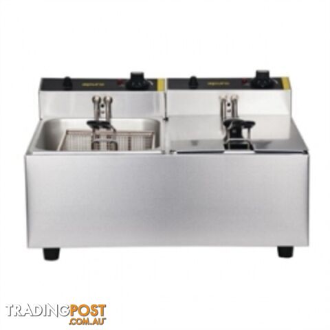 Fryers - Apuro DL891-A - Double Basket Benchtop Deep Fryer - Catering Equipment - Restaurant