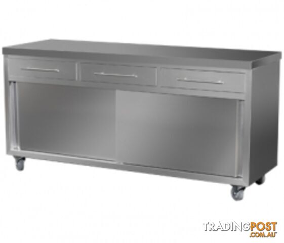 Stainless steel - Brayco CAB2000 - Stainless Steel Indoor Cabinet (2000mmLx610mmW) - Catering