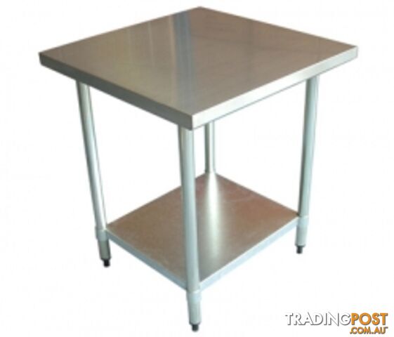Stainless steel - Brayco 3030 - Flat Top Stainless Steel Bench (762mmWx762mmL) - Catering Equipment