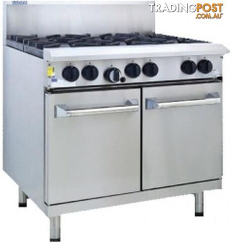Oven ranges - Luus RS-4B3P - 4 burner, 300mm hotplate gas oven range - Catering...