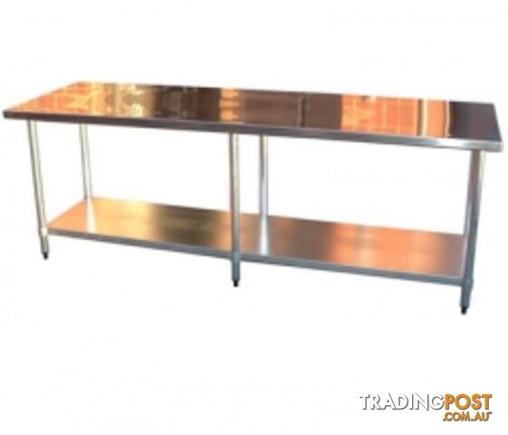 Stainless steel - Brayco 3096 - Flat Top Stainless Steel Bench (762mmWx2438mmL) - Catering Equipment