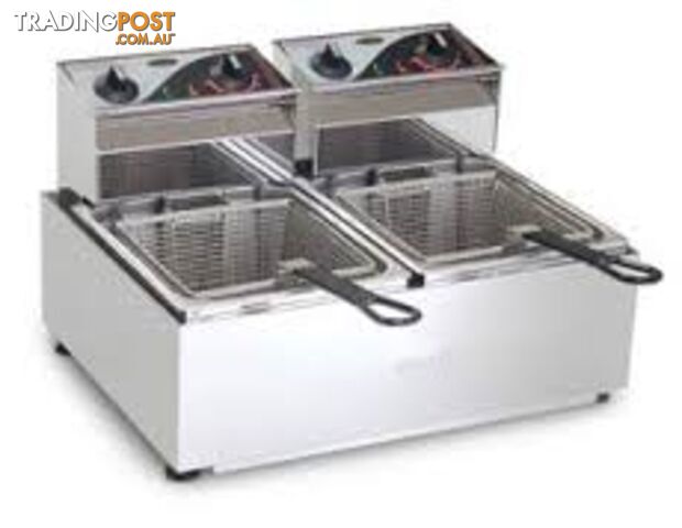 Fryers - Roband F28 - Countertop double pan 2 x 8L 15amp - Catering Equipment -...