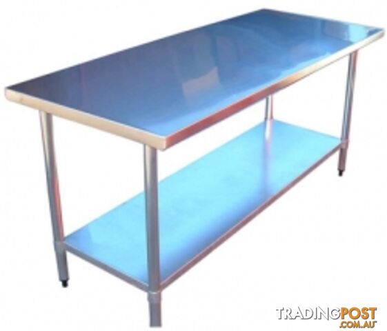 Stainless steel - Brayco 3072 - Flat Top Stainless Steel Bench (762mmWx1829mmL) - Catering Equipment
