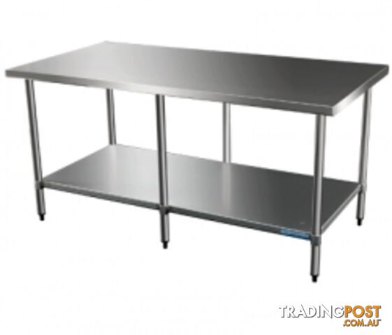 Stainless steel - Brayco 3084 - Flat Top Stainless Steel Bench (762mmWx2134mmL) - Catering Equipment