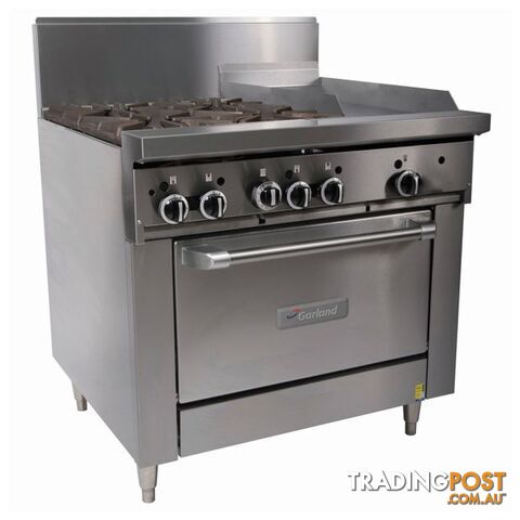 Oven ranges - Garland GFE36-4G12C - 4 burners, 300mm griddle gas convection oven...