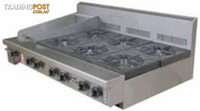 Cooktops - Goldstein PFB-36G-2 - 2 gas burners cooktop, 900mm griddle - Catering...