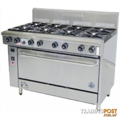Oven ranges - Goldstein PF-8-40 - 8 gas burner wide static oven range - Catering...