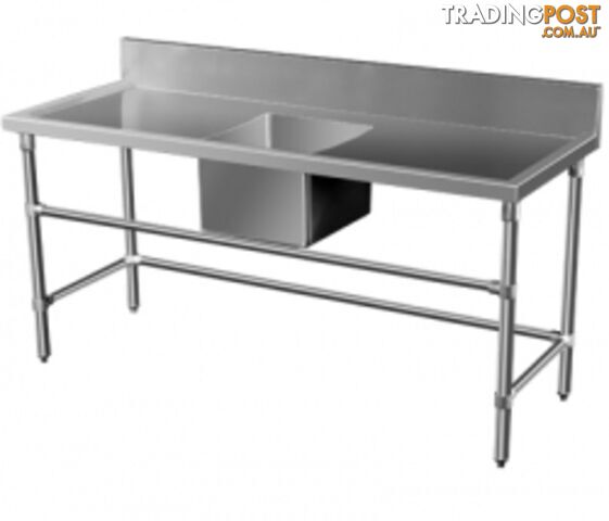 Stainless steel - Brayco SS-RL - Single Bowl Stainless Steel Sink (700mmWx1800mmL) - Catering