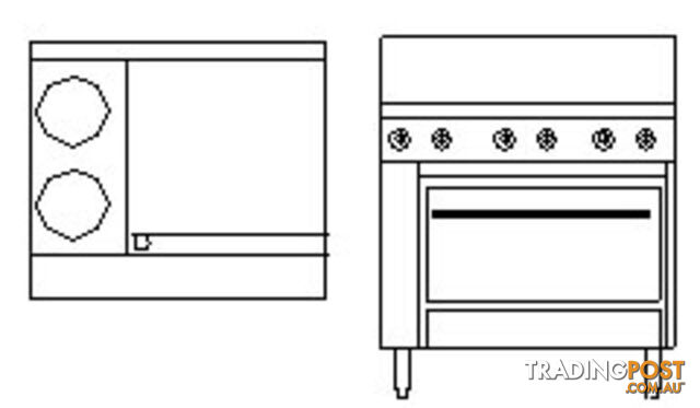 Oven ranges- Goldstein PE-2S-24G-28 - 2 burner, 600mm griddle electric oven...