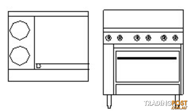 Oven ranges- Goldstein PEC-2S-24G-28 - 2 burner, 600mm griddle electric...