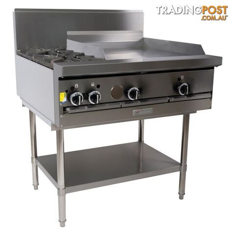 Cooktops - Garland GF36-2G24T - 2 gas burners, 600mm griddle modular top - Catering Equipment