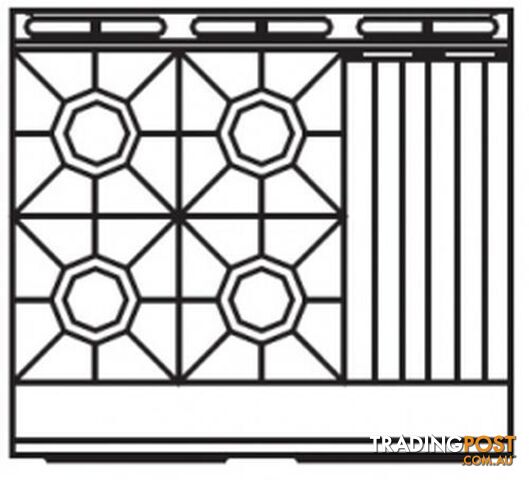 Oven ranges - Luus CRO-4B3C - 4 burner, 300mm chargrill gas oven range - Catering Equipment - photo 2 of 18