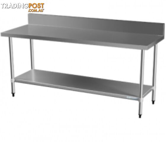 Stainless steel - Brayco 2200SP - Splashback Stainless Steel Bench (700mmWx2200mmL) - Catering