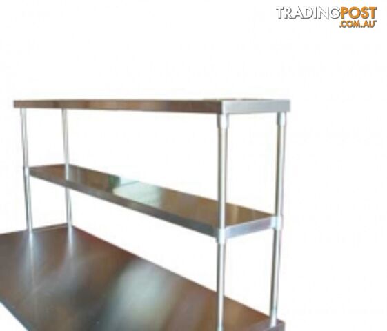 Stainless steel - Brayco SF2T850 - 2-Tier Overshelves (850mmLx300mmW) - Catering Equipment