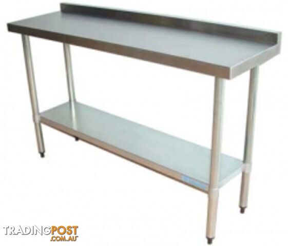 Stainless steel - Brayco 9045SP - Narrow Splashback Bench (450mmWx900mmL) - Catering Equipment