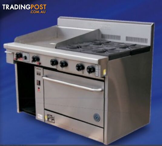 Oven ranges - Goldstein PFC-12G-4-28 - 4 gas burners, 300mm griddle convection...
