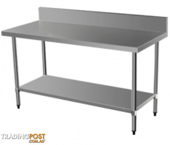 Stainless steel - Brayco 1600SP - Splashback Stainless Steel Bench (700mmWx1600mmL) - Catering