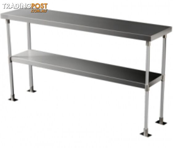 Stainless steel - Brayco SF2T1750 - 2-Tier Overshelves (1750mmLx300mmW) - Catering Equipment