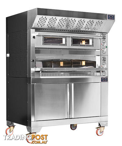 Pizza ovens - Fornitalia MG2 70/70 - Double deck electric pizza oven - Catering...