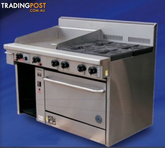 Oven ranges - Goldstein PF-12G-4-28FF - 4 gas burners, 300mm griddle fan-forced...