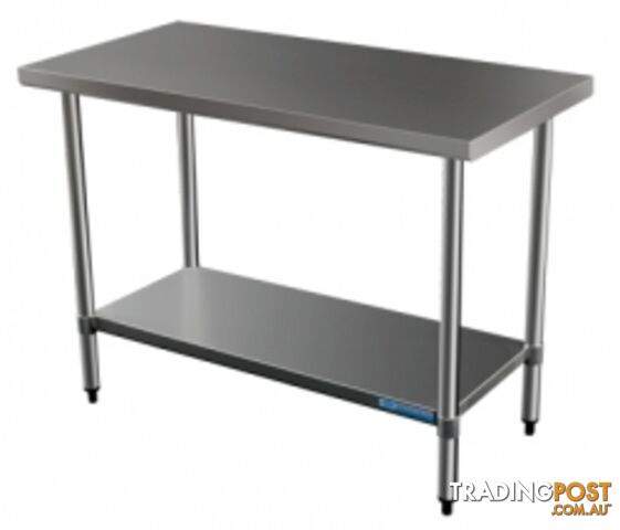 Stainless steel - Brayco 2436 - Flat Top Stainless Steel Bench (610mmWx914mmL) - Catering Equipment