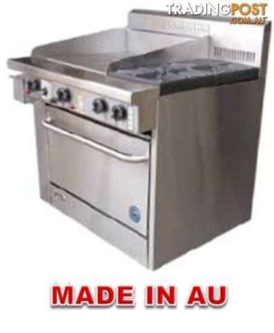 Oven ranges - Goldstein PF-24G-2-28 - 2 gas burners, 600mm griddle static oven...