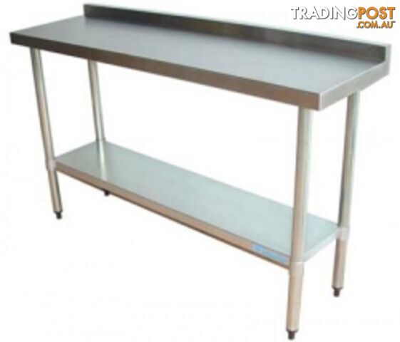 Stainless steel - Brayco 8045SP - Narrow Splashback Stainless Steel Bench (450mmWx800mmL) - Catering