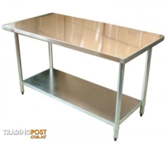 Stainless steel - Brayco 3060 - Flat Top Stainless Steel Bench (762mmWx1524mmL) - Catering Equipment