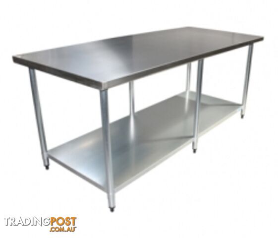 Stainless steel - Brayco 3660 - Flat Top Stainless Steel Bench (914mmWx1524mmL) - Catering Equipment