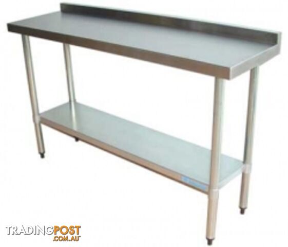 Stainless steel - Brayco 18045SP - Narrow Splashback Bench (450mmWx1500mmL) - Catering Equipment