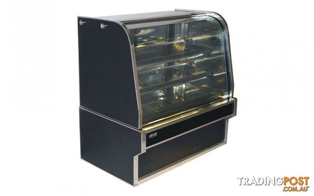 Cake displays - Koldtech KT.RCD.12 - 1200mm curved glass refrigerated display - Catering Equipment