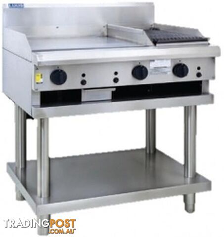 Grill/BBQs - Luus CS-3P3C - 300mm hotplate, 300mm chargrill - Catering Equipment - Restaurant Equipment