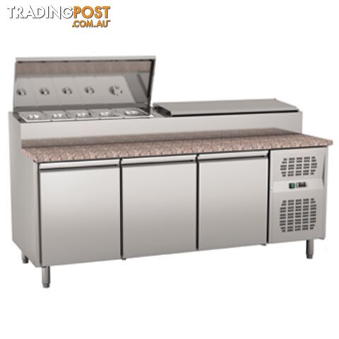 Refrigeration - Exquisite MTC360H - 3-door preparation counter/pizza bar -...