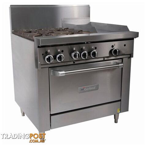 Oven ranges - Garland GF36-4G12R - 4 burners, 300mm griddle gas oven range -...
