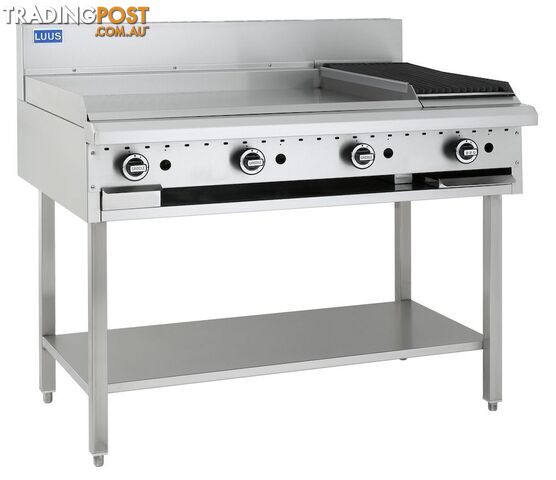 Grill/BBQs - Luus BCH-6P6C - 600mm hotplate, 600mm chargrill - Catering Equipment