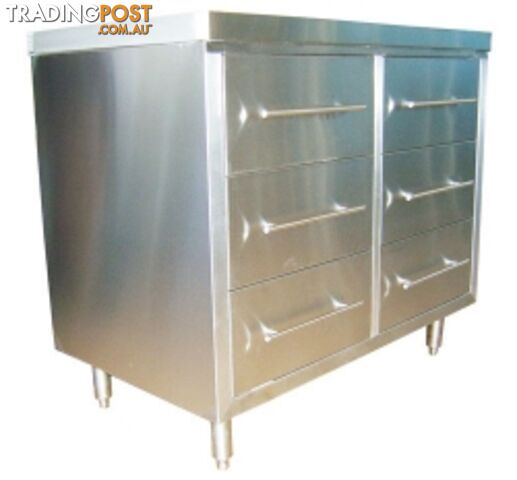 Stainless steel - Brayco CABDRAW6 - Stainless Steel Drawer Cabinet (1000mmLx610mmW) - Catering