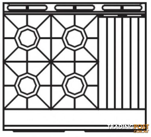 Cooktops - Luus CS-4B3C - 4 burner 300mm chargrill - Catering Equipment - Restaurant Equipment