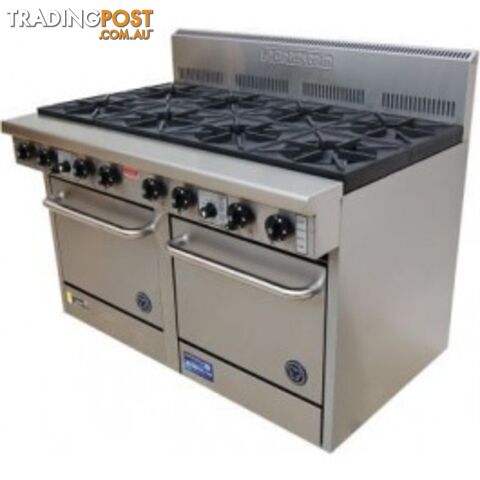 Oven ranges - Goldstein PF-8-24GSA-2/28 - 8 gas burner, 600mm griddle/toaster double oven range