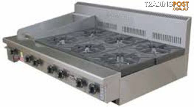 Cooktops - Goldstein PFB-12G-4 - 4 gas burners cooktop, 300mm griddle - Catering...