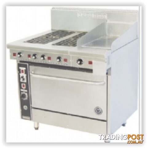 Oven ranges- Goldstein PE-4S-12G-28FF - 4 burner, 300mm griddle fan-forced...