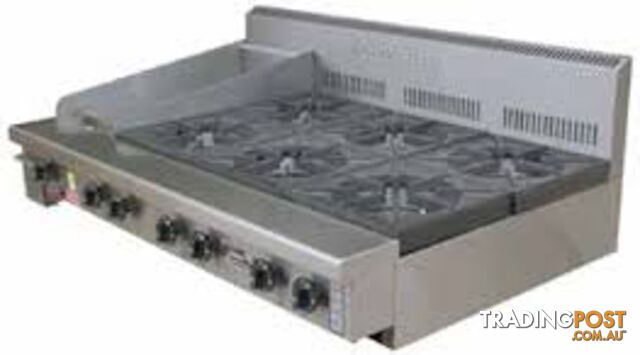 Cooktops - Goldstein PFB-12G-6 - 6 gas burners cooktop, 300mm griddle - Catering...