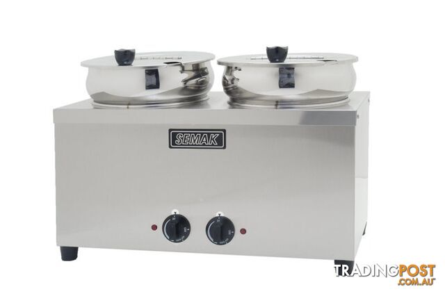 Soup kettles - Semak SW7D - Dual 7L soup warmer - Catering Equipment - Restaurant Equipment
