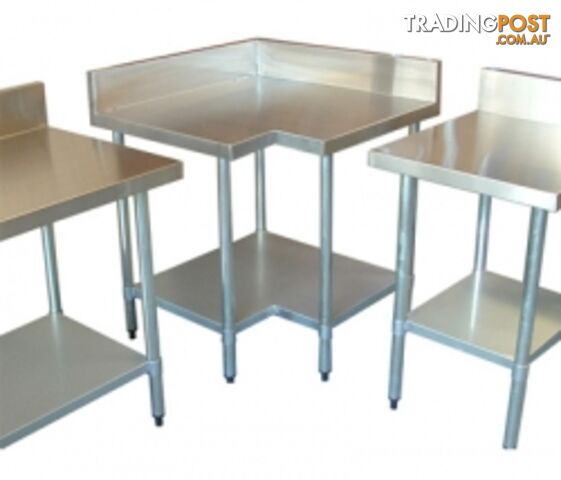 Stainless steel - Brayco Corner Unit - Stainless Steel Bench (900mmWx900mmL) - Catering Equipment