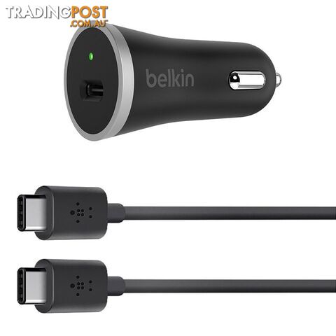 Belkin 15W USB-C Car Charger with USB-C Cable - Black