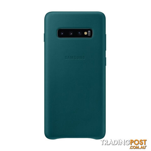 Samsung Galaxy S10+ Plus Leather Back Cover - Green