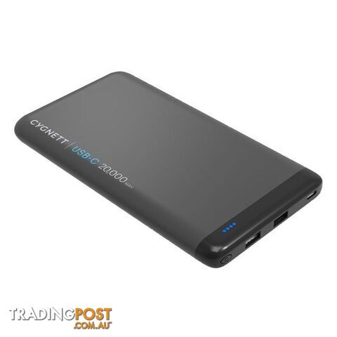 Cygnett ChargeUp Pro 20000mAh USB-C 63W Power Delivery Power Bank - Black