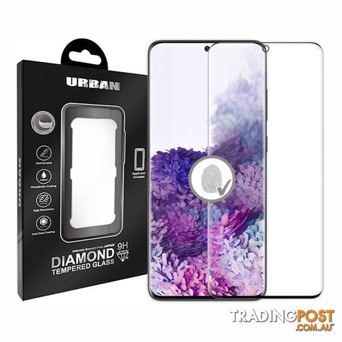 Urban Diamond Tempered Glass Screen Protector For Samsung S20 - GLASSGS20DIABLK - Black - 9017236607362